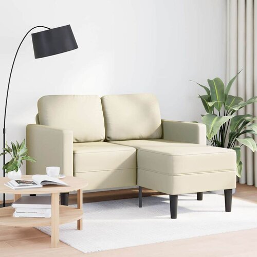vidaXL 2-sedežni kavč z ležiščem v obliki črke L, kremast 125 cm Cene