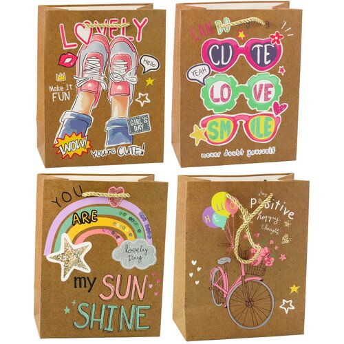  Paper Gift Bag Colorful Motifs 23 x 18 x 10.5 cm Slike