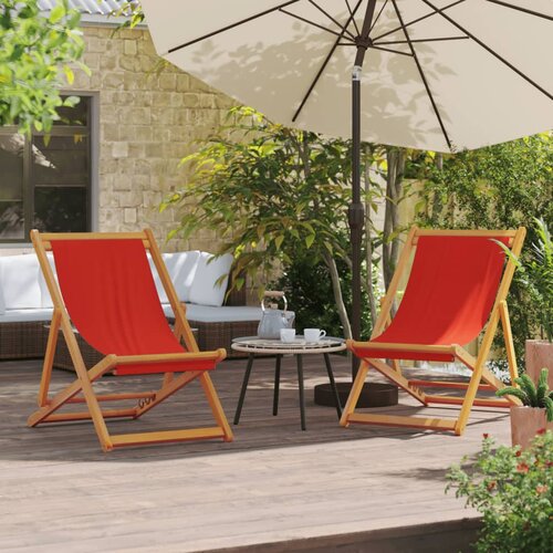  The Living Store Zložljivi stoli za na plažo 2 kosa rdeče blago - Zložljivi Stol Za Plažo, (21485477) Cene