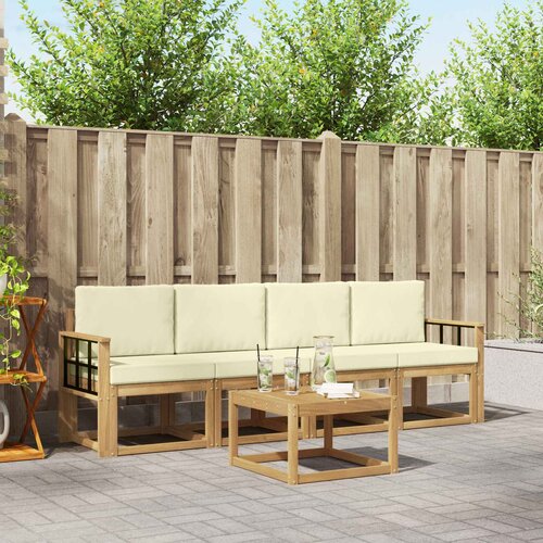  Set vanjskih sofa 5 kom. Bijela i krem Cene