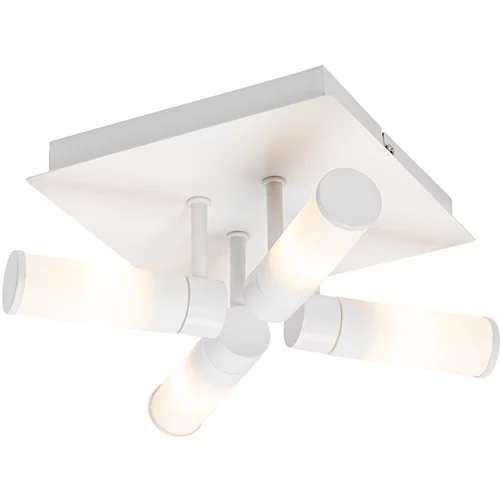 QAZQA Moderna kopalniška stropna svetilka bela 4-svetlobna IP44 - Bath