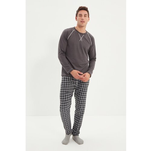 Trendyol Men&amp;#039;s pyjama set Anthracite Slike