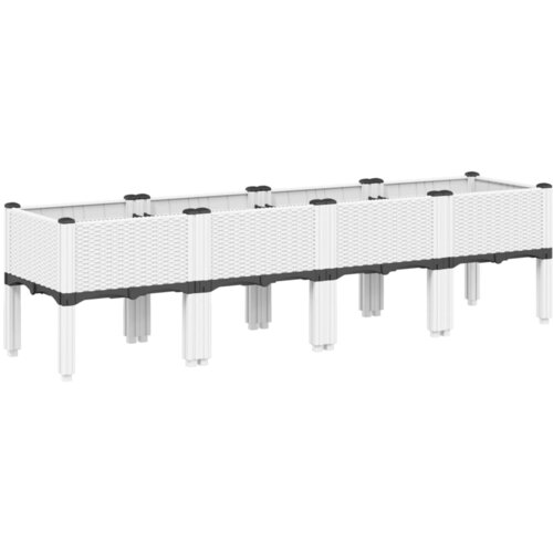  Vrtna sadilica s nogama bijela 160 x 40 x 42 cm PP Slike