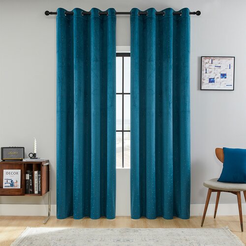  Zavjese u setu Holland Velvet Navy Crystal (2 kom) 140x260 Slike