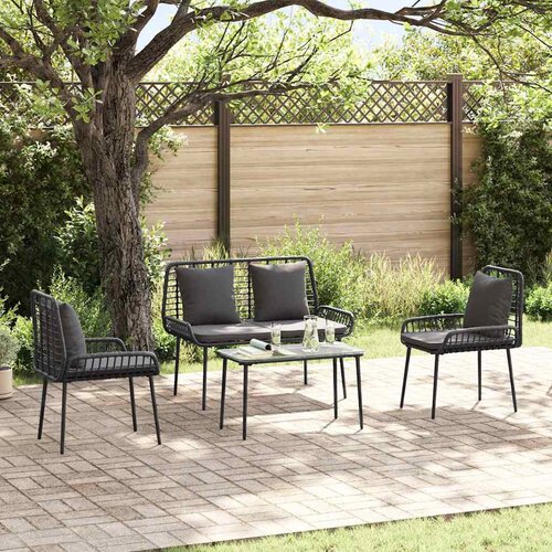VidaXL Vrtni set za objed 3 pcs Crna, Antracit 109 x 63 x 83 cm Slike