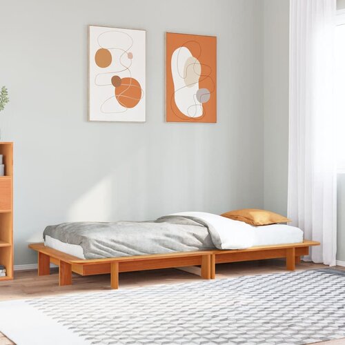 Furnova Posteljni okvir brez vzmetnice vo&amp;scaron;čeno rjav 75x190 cm borovina, (21938736) Slike