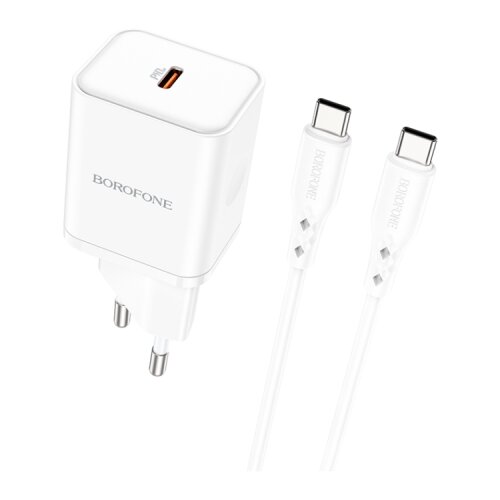 Borofone USB punjač sa kablom 1m Type-C to Type-C BN6 PD20W Type-C set white Slike