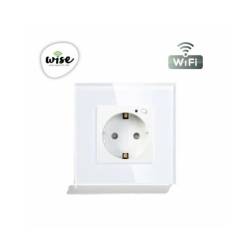 Wise Wifi pametna utičnica ugradna, stakleni panel bela WU0001 Cene