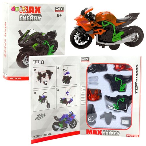  Motocikl za sastavljanje od metalnih vijaka 1:14 DIY narančasto-zelena Cijene
