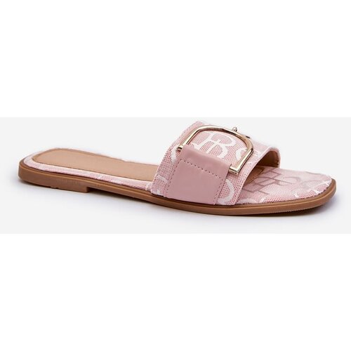 Kesi Shiny women&amp;#039;s slippers with pink decorations Slike