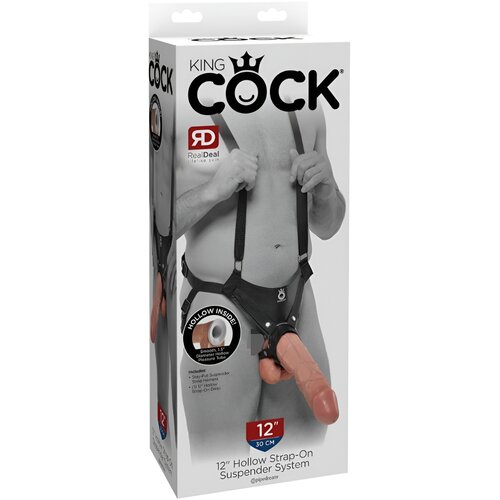 King Cock Strap-on 12 - šuplji dildo na štipaljku s pojasom (30 cm) Cijene