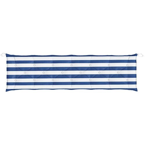  Jastuci za vrtnu klupu 2 kom plavo-bijeli prugasti 200x50x7 cm Slike