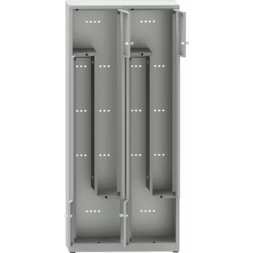  Garderobna omara Z, VxŠxG 1800 x 800 x 500 mm, 4 predelki, svetlo sive barve