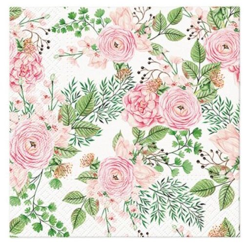  Decoupage salvete - Rose hip flowers - 1kom (tehnika salveta) KORIŠTENO Cijene