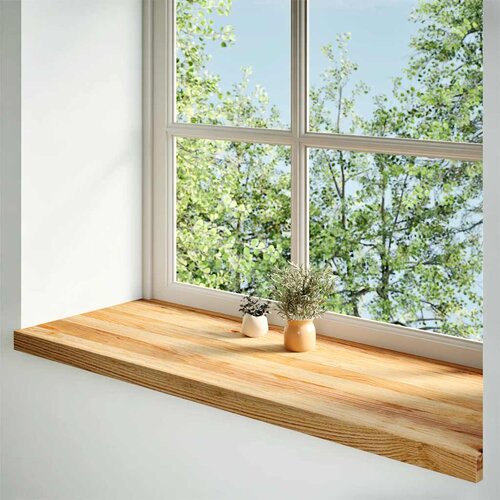  Prozorske klupice 2 kom svijetlosmeđe 120x40x2 cm masivne hrast Slike