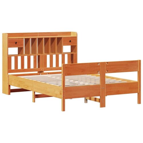  Krevet s regalom za knjige bez madraca 135 x 190 cm od borovine Slike