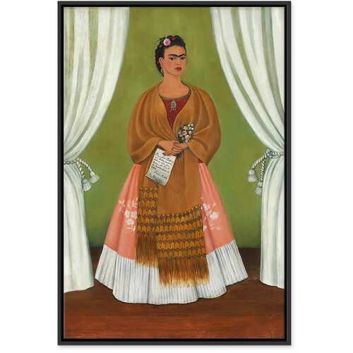  Slika - Frida Kahlo &amp;ndash; Self-Portrait Dedicated to Leon Trotsky 60x90 U crnom drvenom okviru Slike