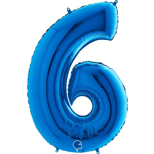 balon broj 6 plavi sa helijumom Slike