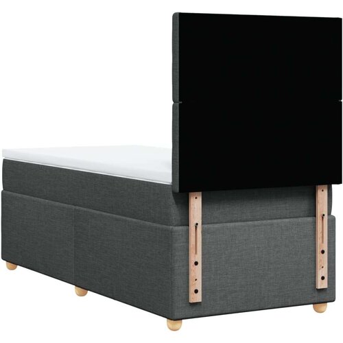 VidaXL Okvir kreveta s oprugama i madrac tamnosivi 80x200cm od tkanine Slike