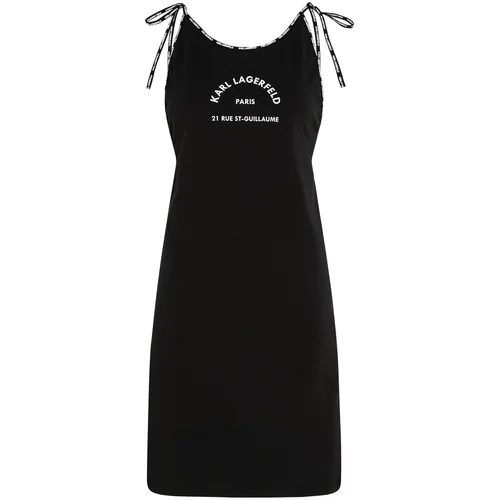 Karl Lagerfeld Obleka za na plažo 'Rue St-Guillaume' črna / bela