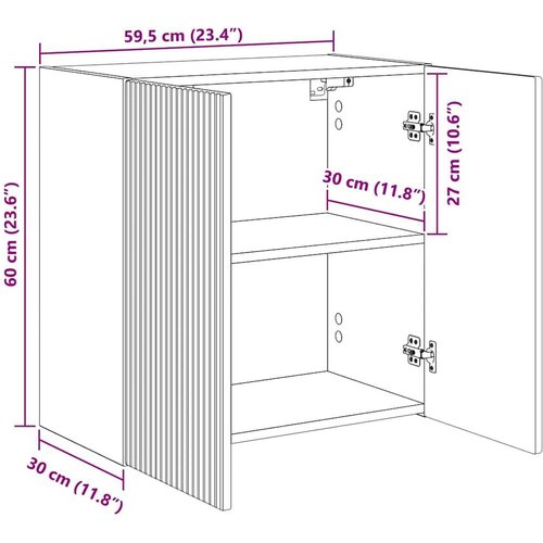  zidni ormar Zidne Visoki sjaj bijela 59 5 x 31 x 60 cm Slike