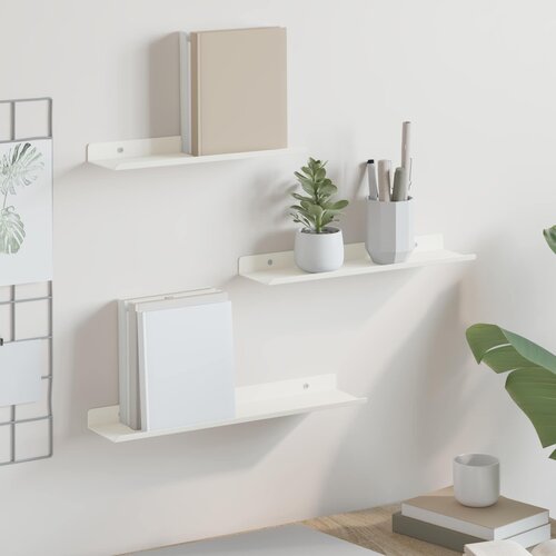 Lebdeća polica Zidne 3 pcs Bijeli 40 x 9 x 2,5 cm Čelik Cene