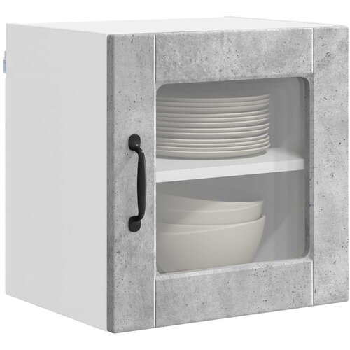  Zidni stakleni ormarić 2 pcs Betonski sivi 40 x 31 x 40 cm Slike