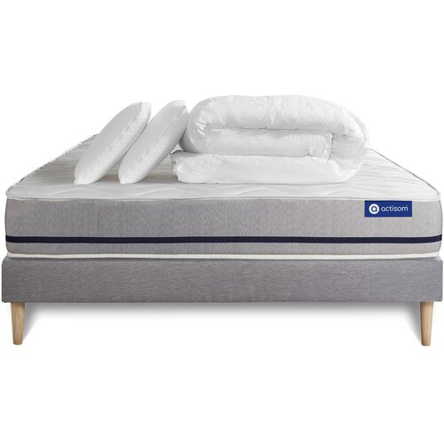 ACTISOM Kompletni paket za posteljo - Vzmetnica 140x190 cm + Vzmetni boksi z letvami (komplet) + 2 vzglavnika + Prevleka - Actiflex Soft, (21613287) Cene