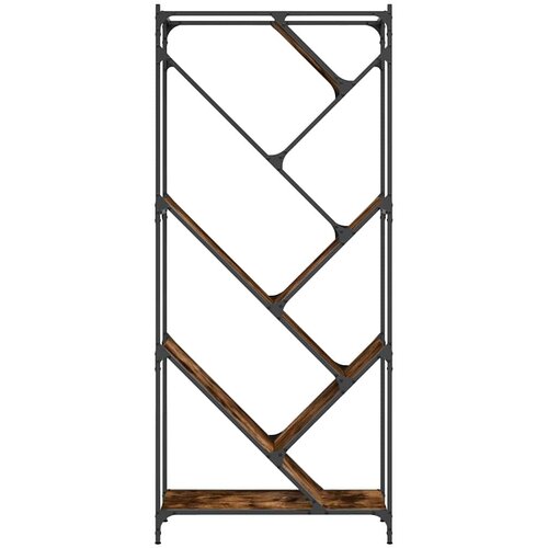  Regal za knjige smeđa boja hrasta 79x30x180 cm od drva i metala Slike