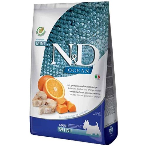 N&D OCEAN Mini bakalar, bundeva i pomorandža - 7 kg Cene