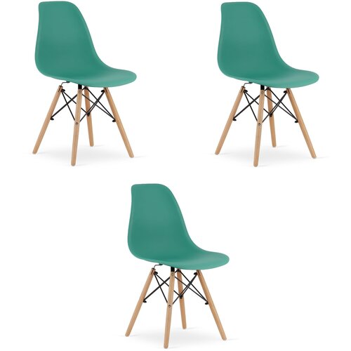 Brandless OSAKA stol zelena / naravne noge x 3, (22030661) Slike