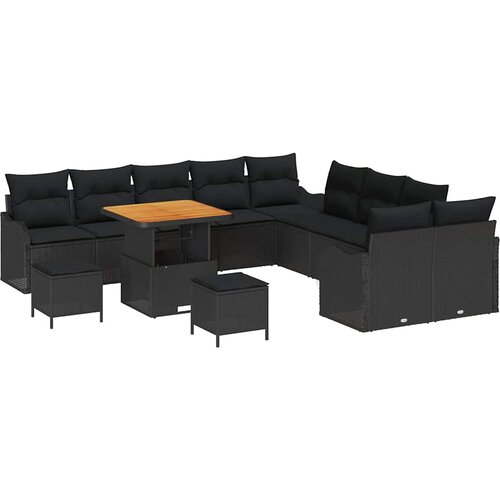  Sjedeća garnitura za vrt 13 kom. Crna poliratan 286 x 289 x 85 cm Slike