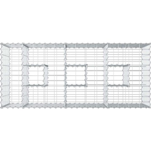  Gabionski uzdignuti krevet Srebrno 140 x 60 x 55 cm - 140 x 60 x 55 cm Slike