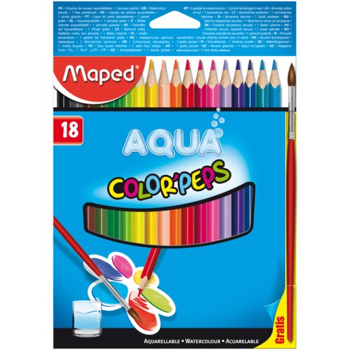 Maped drvene bojice aqua color peps/ set 1/ 18 + četkica Slike