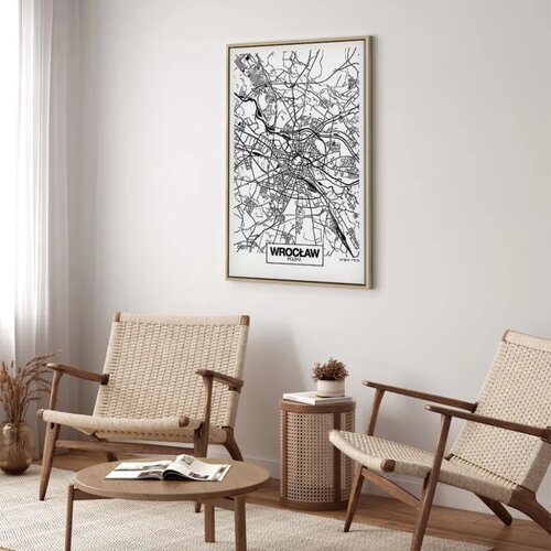  Slika - City Plan: Wroclaw (1 Part) Vertical 60x90 U prirodnom drvenom okviru Cene