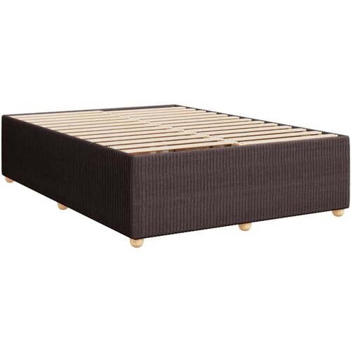 VidaXL Krevet s oprugama i madracem tamnosmeđi 140 x 190 cm od tkanine Slike