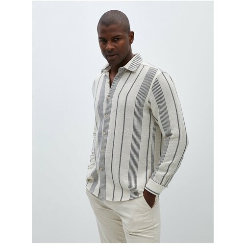 LC Waikiki Men's Regular Fit Long Sleeve Striped Shirt Slike