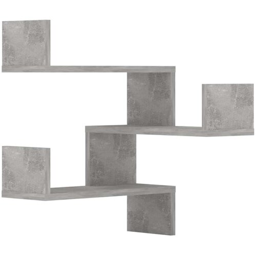 VidaXL Stenske kotne police 2 kosa betonsko sive 40x40x50cm iverna pl., (20620346) Slike