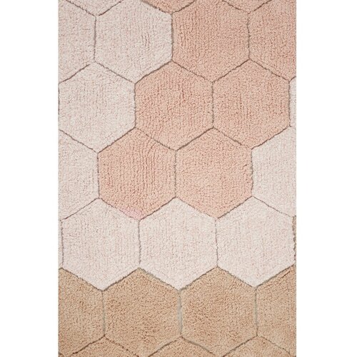 Lorena Canals Svetlo rožnata pralna/ročno tkana bombažna okrogla preproga &amp;oslash; 140 cm Honeycomb Rose &amp;ndash; Slike