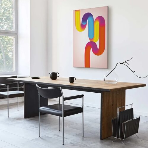  Slika - Colorful Turns - Dynamic Composition in Shades of Yellow Pink and Blue 40x60 Cijene