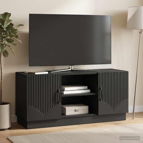 TV ormar Crna 102 x 34,5 x 47 cm Konstruirano drvo Cene