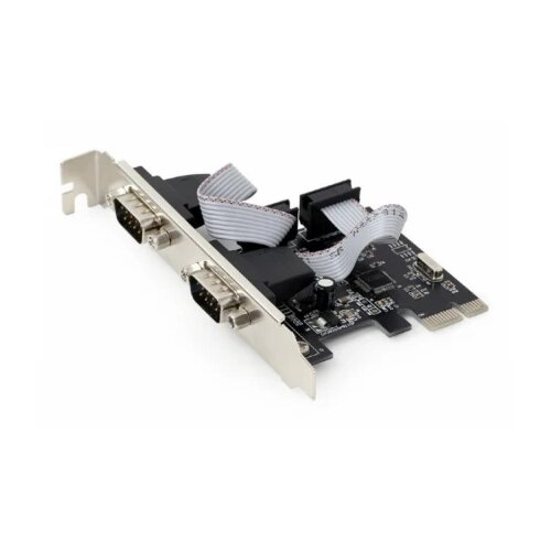 Gembird Serial Port x2 PCI-Express add-on card, with extra low-profile bracket Cene