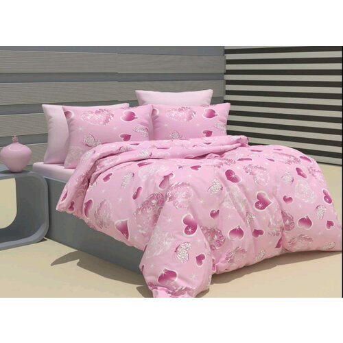  posteljina za bračni krevet roze srca Cene