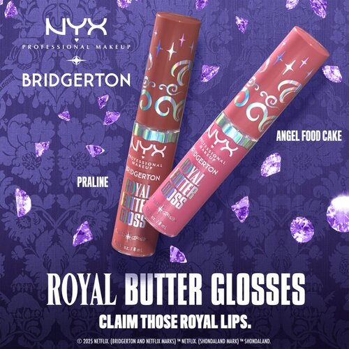 NYX Professional Makeup Bridgerton Royal Butter Gloss sijaj za ustnice odtenek 02 Praline 8 ml Slike