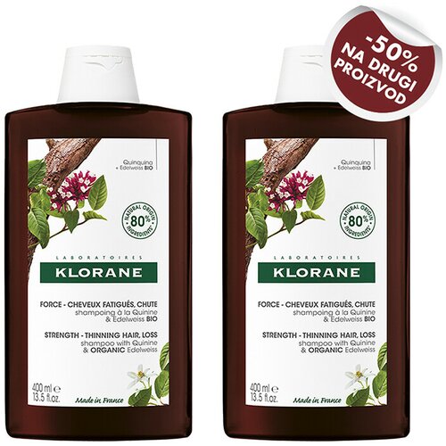 Klorane kinin + runolist šampon, 400 ml + 50% popusta na drugi komad Cene