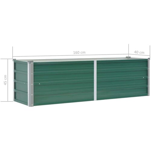 VidaXL Vrtna sadilica od pocinčanog čelika 160 x 40 x 45 cm zelena Slike