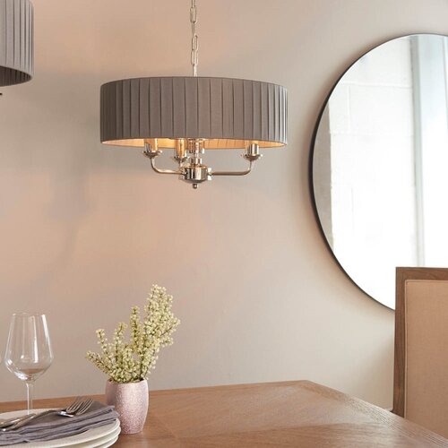  Endon 94394 - Luster na lancu HIGHCLERE 3xE14/40W/230V tamno siva/sjajni hrom Slike