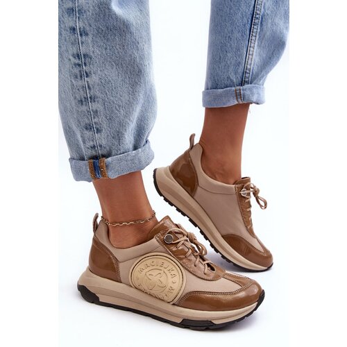 Maciejka Leather Platform Sport Shoes 06191-04 Beige Cijene