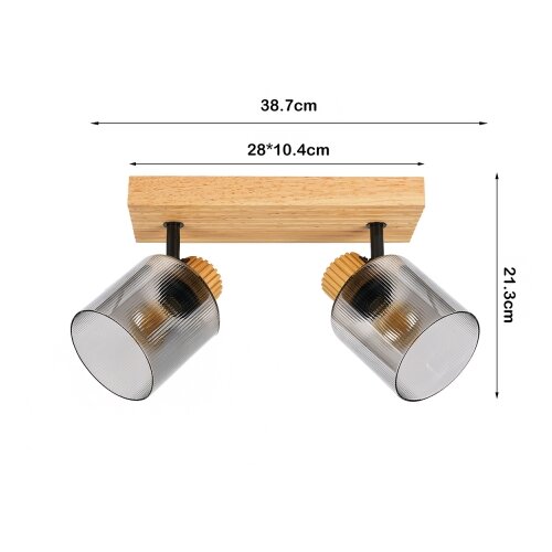  Brilagi - Spot svetiljka HYGGE 2xE14/15W/230V drvo/dimljeno Slike