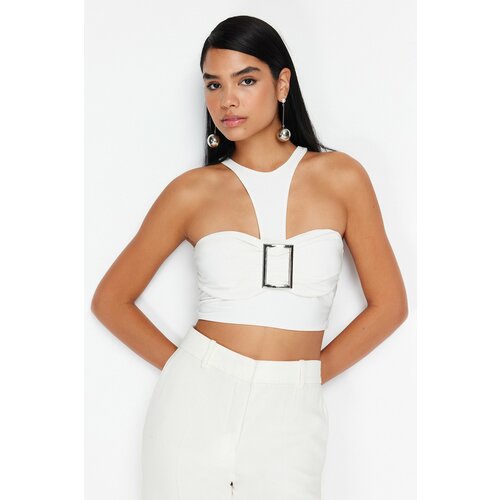 Trendyol Bridal White Crop Knitted Accessory Bustier Cene